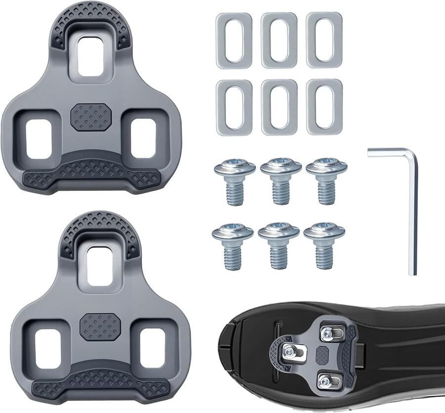 Fietsschoenplaatjes Racefiets Onderdelen Wielrennen 4.5 Graden Drijver Standaard Maat Grijs