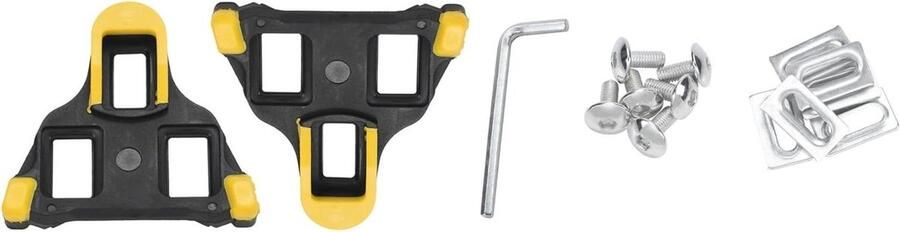 Fietsschoenplaatjes Racefietsplaatjes Comfortabel Fietsen 6 Graden Vlotter 101 Gram Zwart Geel
