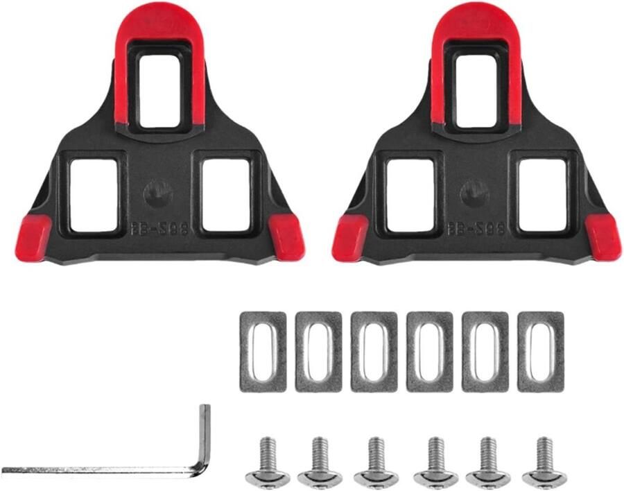 Fietsschoenplaatjes Raceplaatjes Cleats Fietsen 6 Graden Vlottersysteem 16.1 x 9.8 x Rood