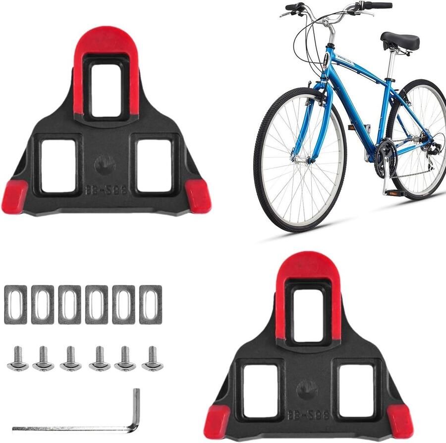 Fietsschoenplaatjes Raceplaatjes Comfortabel Fietsen 6 Graden Vlottersysteem 1 Paar Rood