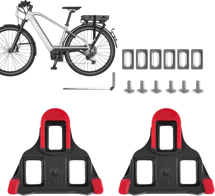 Fietsschoenplaatjes Schoenplaatjes Comfortabel Fietsen 6 Graden Zwevend Systeem 118 g Rood