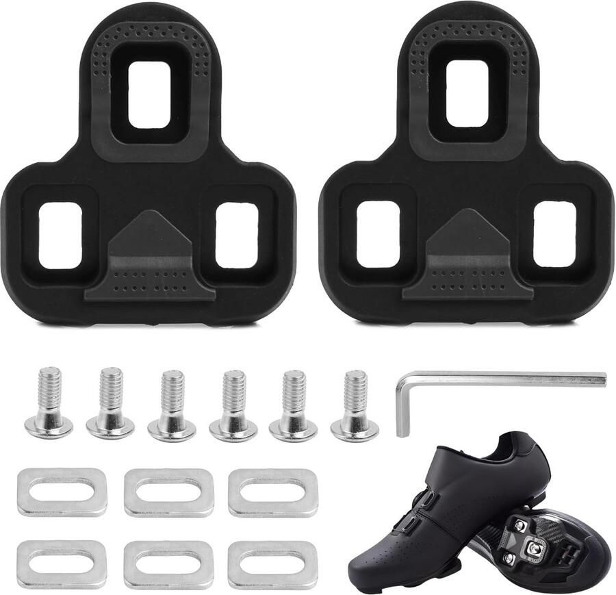 Fietsschoenplaatjes Set 4 5° Float Compatibel met Look Keo Systeem 3-Gats Montage voor Racefiets en MTB