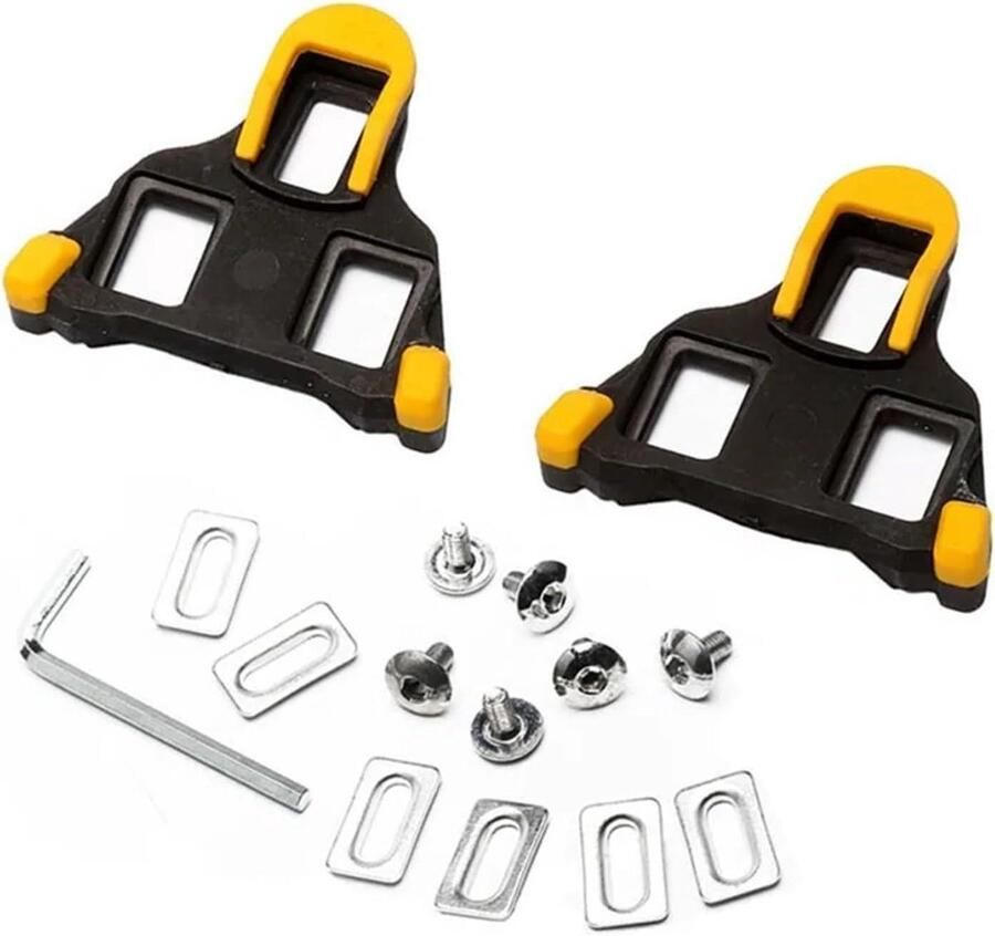 Fietsschoenplaatjes Set Cleat Adapters Fietsen 6 Graden Float One Size Geel