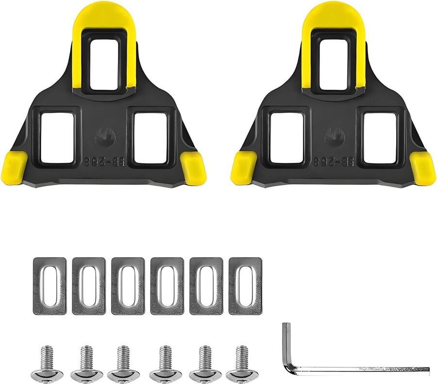 Fietsschoenplaatjes Set Pedalen Clips Fietsen Binnen Buiten Antislip Ontwerp 8x Geel