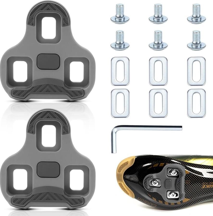 Fietsschoenplaatjes Set Racefiets Noppen Veilig Fietsen Antislip Ontwerp 20 Gram Grijs