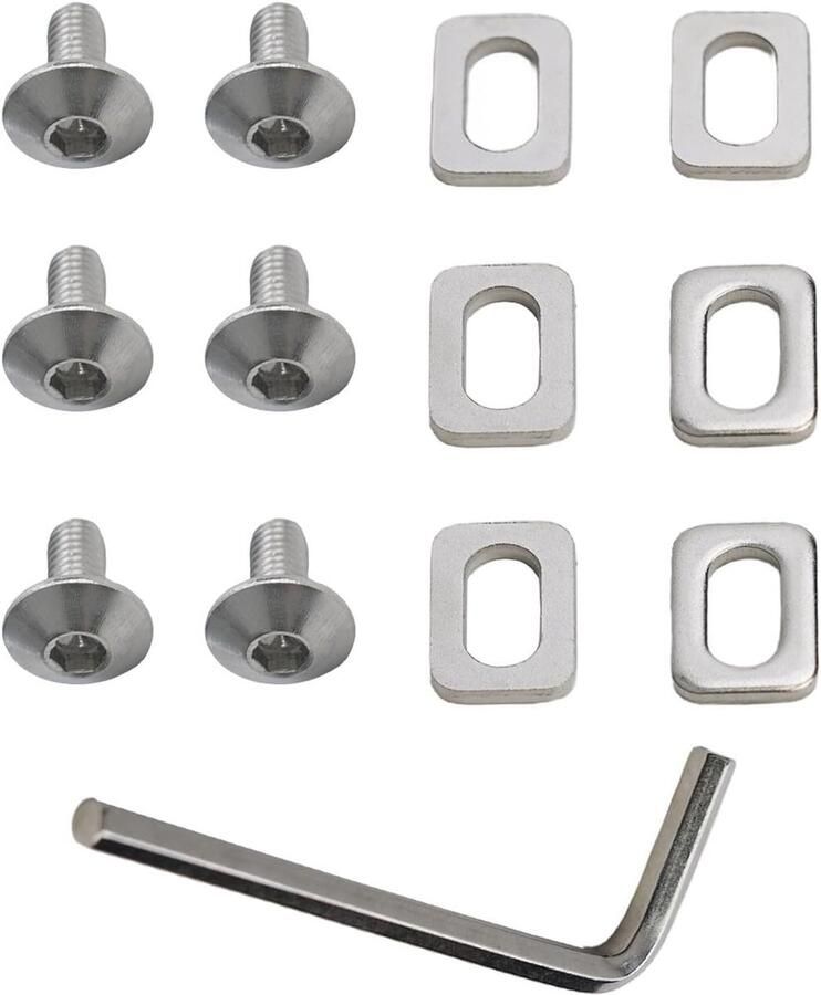 Fietsschoenplaatjes Set Racefiets Onderdelen Veilige Fietsrit Stalen Ringen Schroeven 6x Ringen 6x Schroeven Zilverkleurig