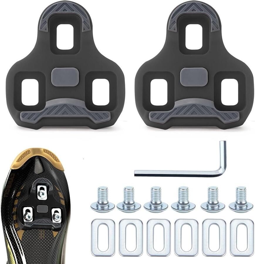 Fietsschoenplaatjes Set Racefiets Pedaal Platen Comfortabel Fietsen Antislip Ontwerp 4.5° 0° Grijs Rood Zwart