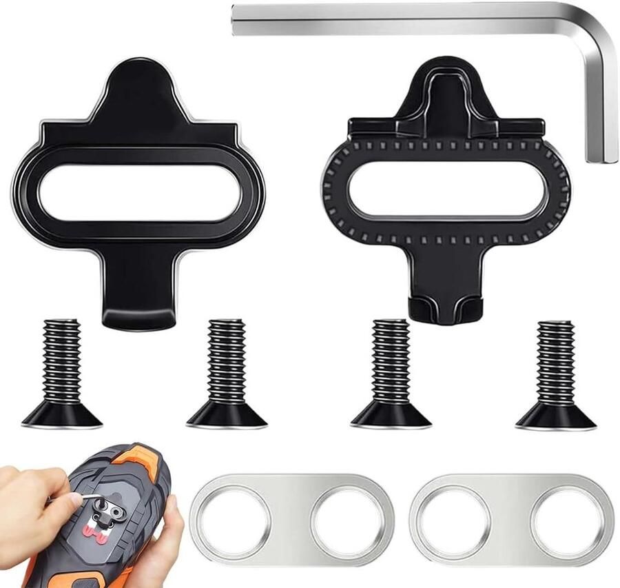 Fietsschoenplaatjes Set Schoenplaatjes Pedalen Mountainbiken Universeel Compatibel 11 Stuks Zwart
