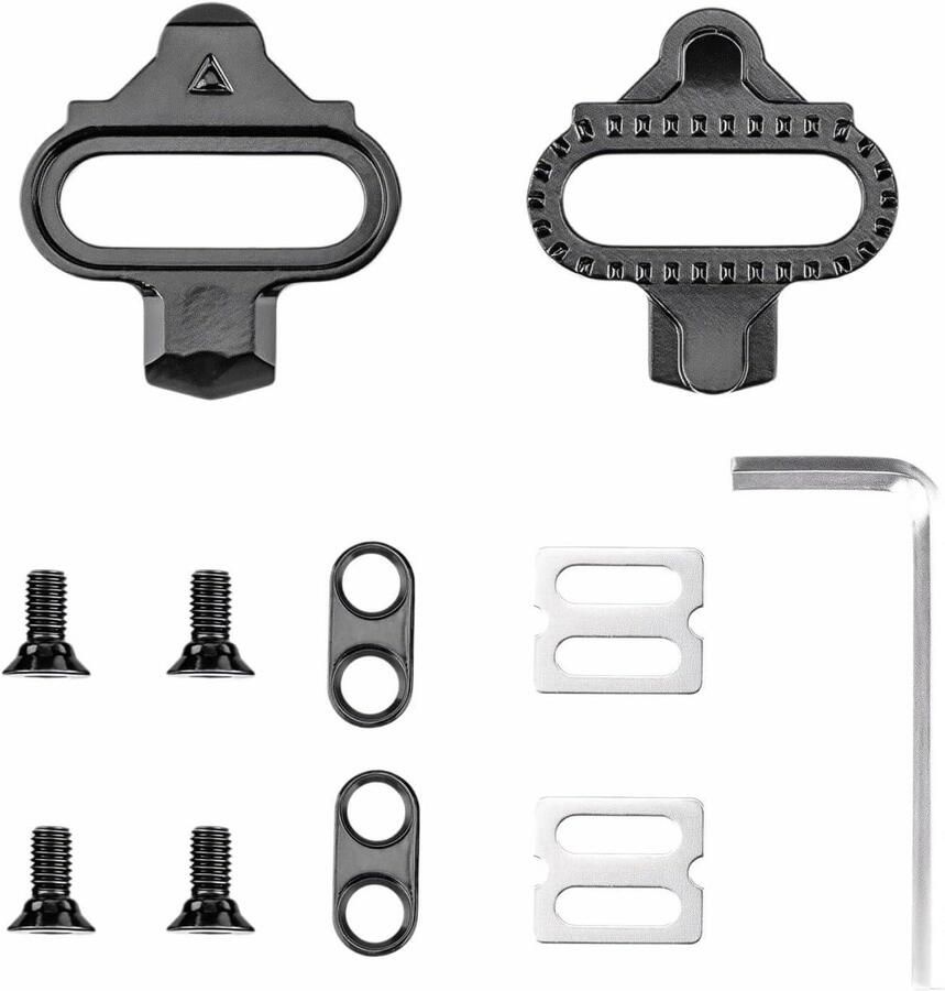 Fietsschoenplaatjes Set SPD Cleats Fietsen en Spinning 12 Graden Float 2-Gaats Systeem Zwart