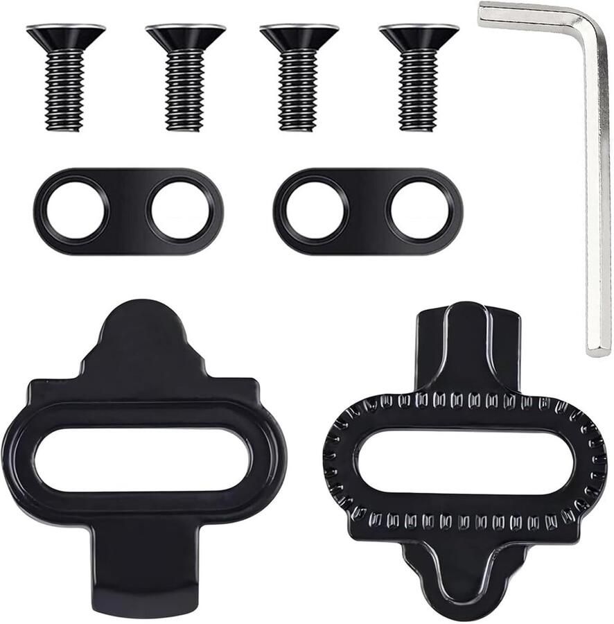 Fietsschoenplaatjes Set SPD Cleats Racefiets Onderdelen Duurzaam Metaal 9-delig Zwart