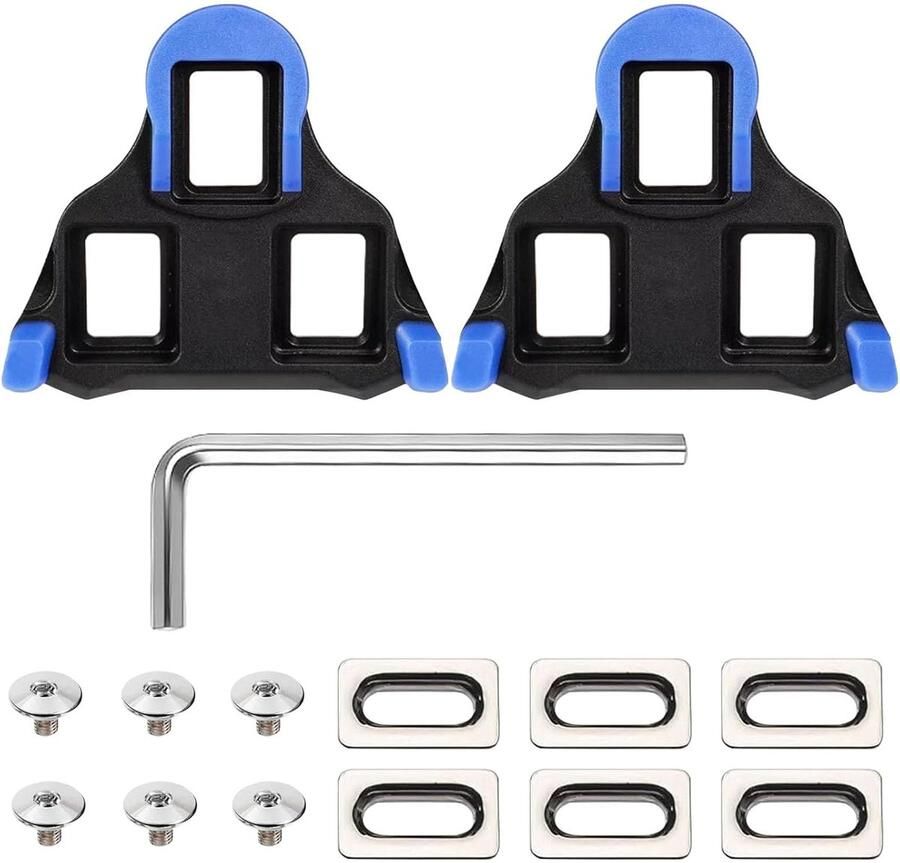 Fietsschoenplaatjes SPD-SL pluggen Wielrennen 6 graden verstelbaar 8 x Blauw