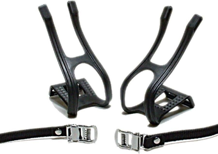 Fietsschoenplaatjes Voetsteunen Fiets Fietsen Mountainbike Kunststof met Rie 75 mm x 75 mm Zwart