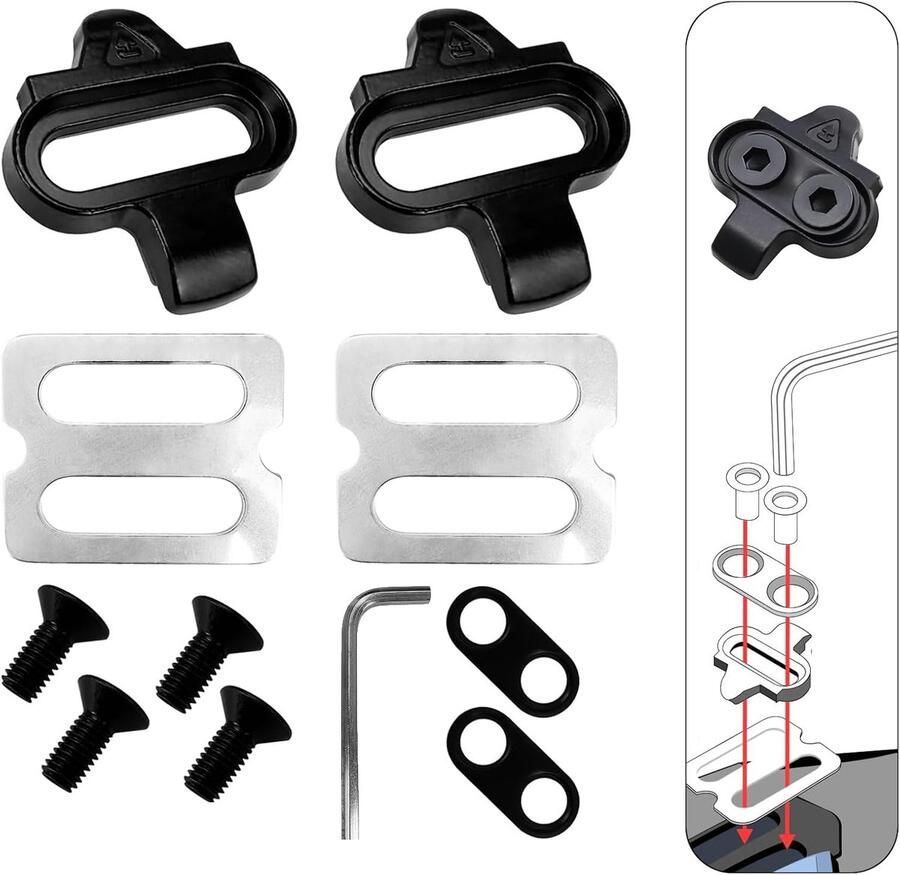 Fietsschoenplaatset Pedaalplaten Fietsaccessoires Indoor Mountainbiken Outdoor Compleet Montageset Inbegrepen 12 x 4.5 x Zwart
