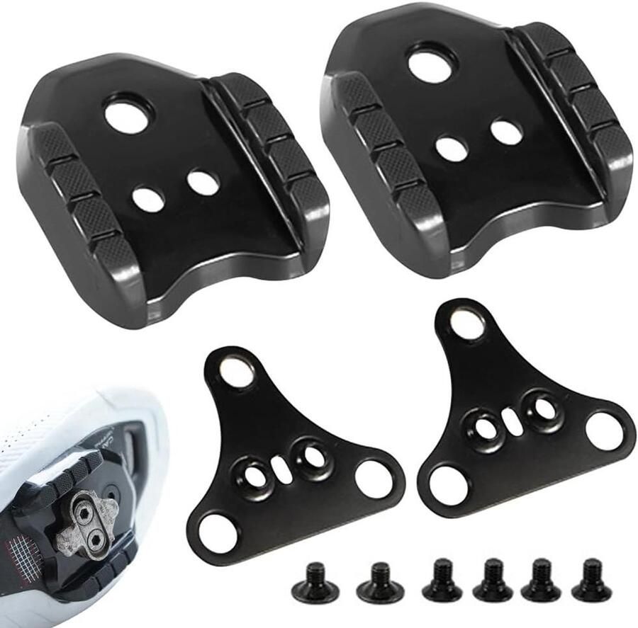 Fietsschoenplaten Cleats set Fietsen Optimale krachtoverbrenging 2 stuks Zwart