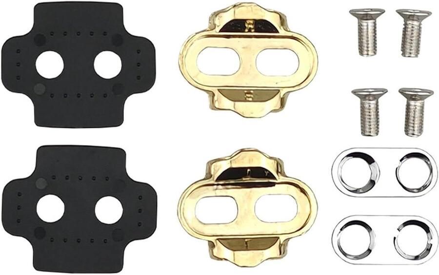 Fietsschoenplaten Pedaalplaten Set Racefietsen Koperen Constructie 58 g Meerkleurig