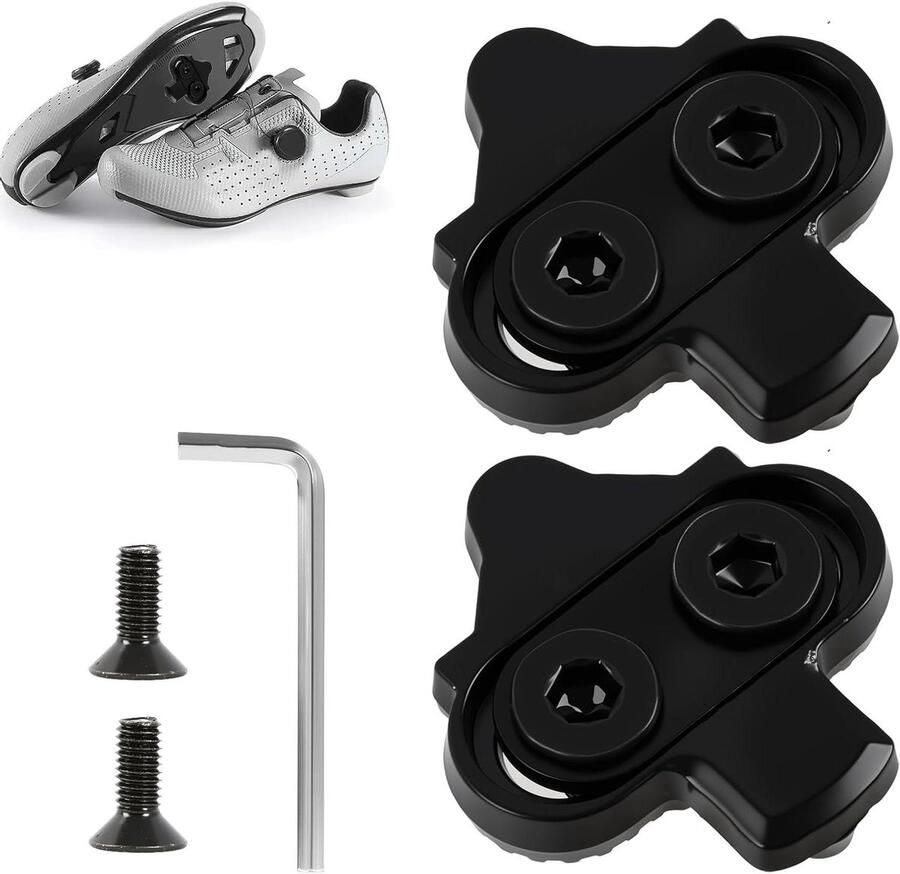 Fietsschoenplaten SPD Cleats Fietsen en Trappen Gecontroleerde Ontkoppeling 2 Aantal Zwart