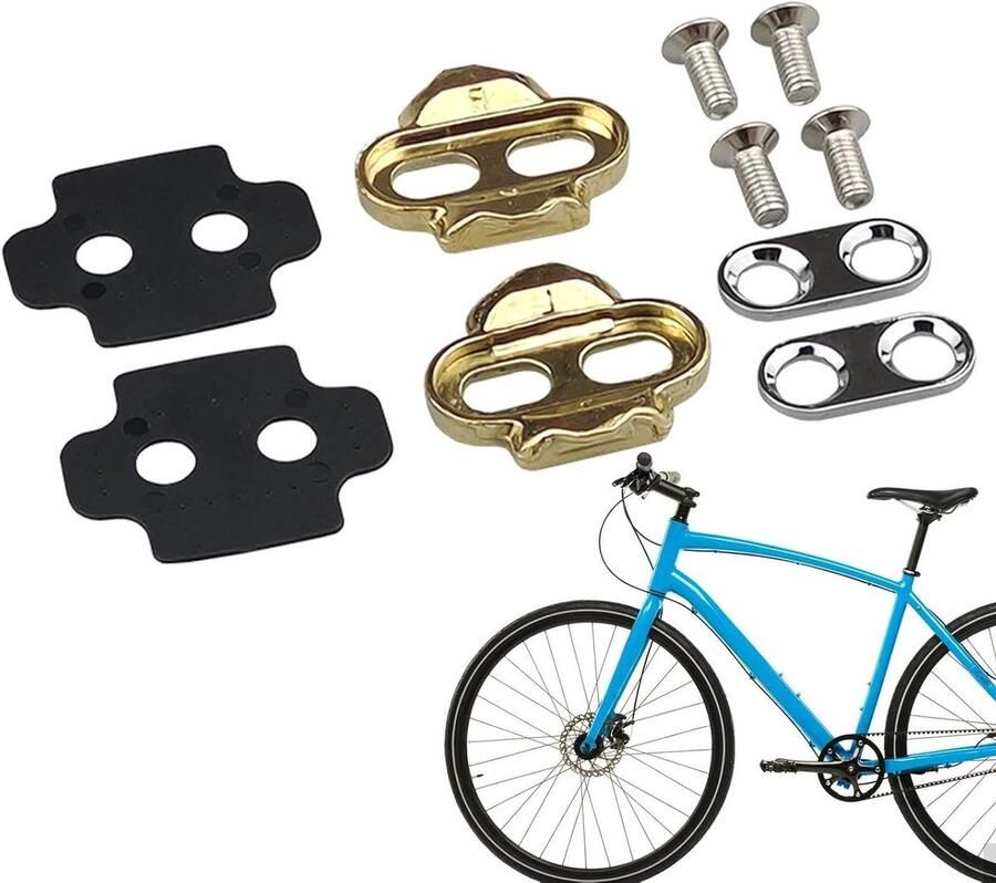 Fietsstangen Fietspedalen Cleats Fietsen Zelfvergrendelend Systeem 5.6 x 4.6 x Metaalkleur
