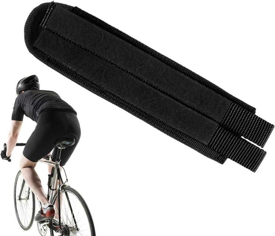Fiets Pedaalbanden Fietspedaalrie Pedaalrie Verbeteren Fietservaring Verstelbaar Nylon Ontwerp Universele Pasvorm Zwart - Foto 2