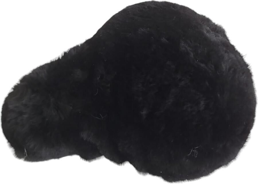 Lamsvacht fietszadelhoes van merinolamsvacht schapenvacht warme winterstoelhoes zwart 27 x (Maat S))