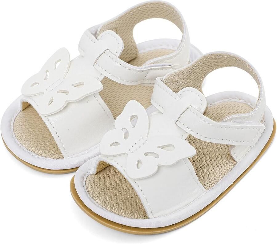 Fijne Antislip Zomersandalen voor Baby Meisjes met Bloemdetail