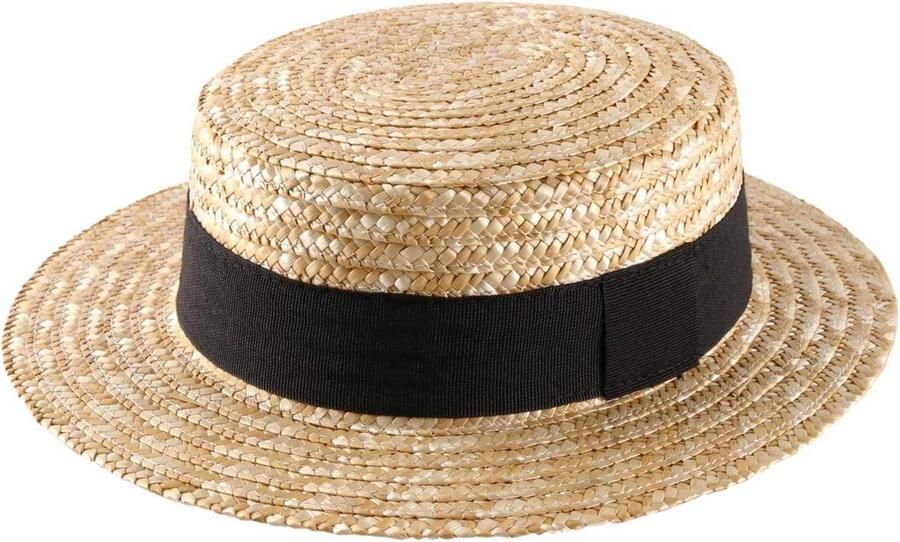 Fijn Gevlochten Strooien Hoed Unisex voor Zomer en Boottochten
