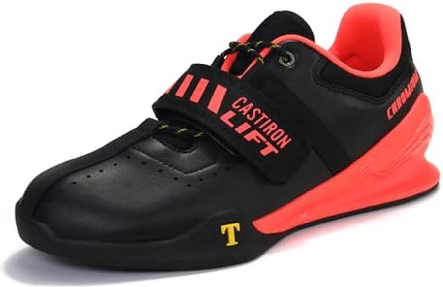 Fitness Schoenen Sportschoenen Krachttraining Zware Gewichtheffen Verbeterde Stabiliteit Hakhoogte Zwart