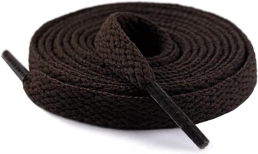 Flat Schoenveters Set van 2 Vervangende Laces voor Sneakers Sport- en Casual Schoenen 8 mm Breed Wit Perfect voor Hardlopen en Training