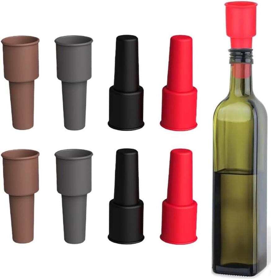 Flessensluiting voor champagneflessen 8 stuks herbruikbaar van siliconen voor wijnflessen voor bier champagne prosecco thuisgebruik