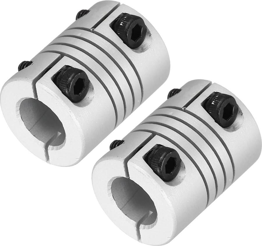 Flexibele askoppeling 6 35 tot 8 mm lengte 20 mm diameter 15 klem verbindingsstuk van aluminiumlegering voor stappenmotor voor printer 2 stuks