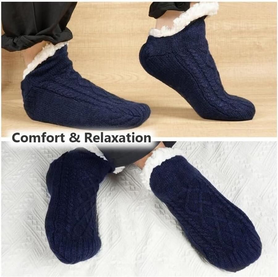 Flintronic Knuffelsokken voor en huissokken wollige huissokken antislip antislipsokken met wol zachte warme wintersokken huissokken