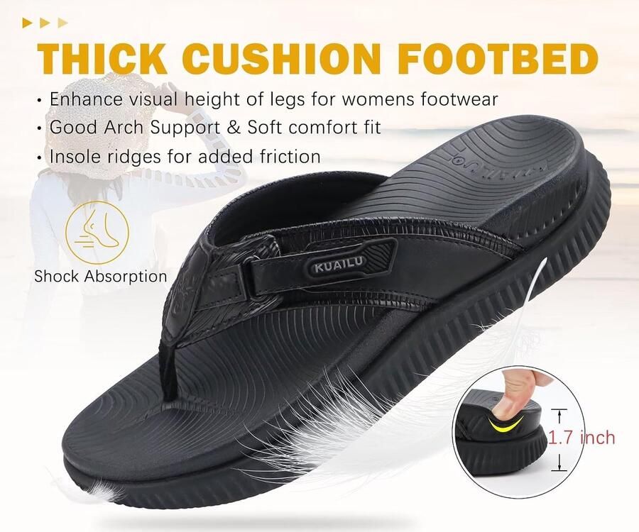 Flip flops dames leren slip-ons orthopedische ondersteuning perfect voor zomerwandelingen ShopVlot