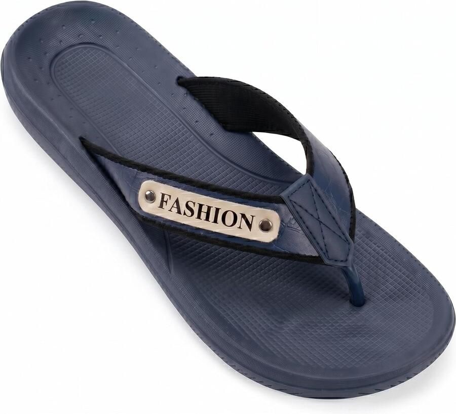 Flip-flops heren 44 EU stof en pvc fashion zool comfortabel voor strand ShopVlot