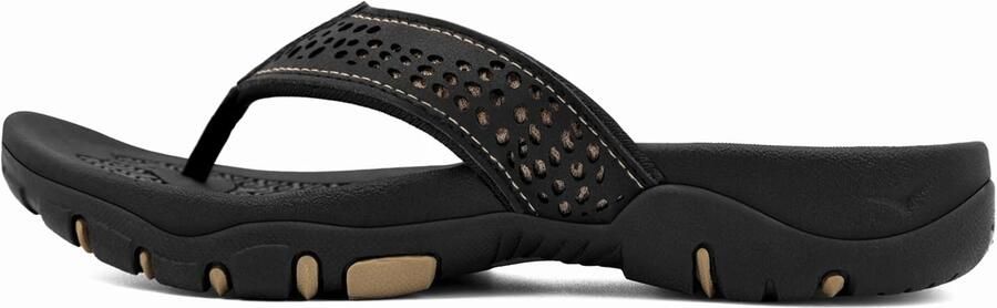 Flip Flops Heren 46 EU Zwart Ondersteunende zool Antislip strandsandalen ShopVlot