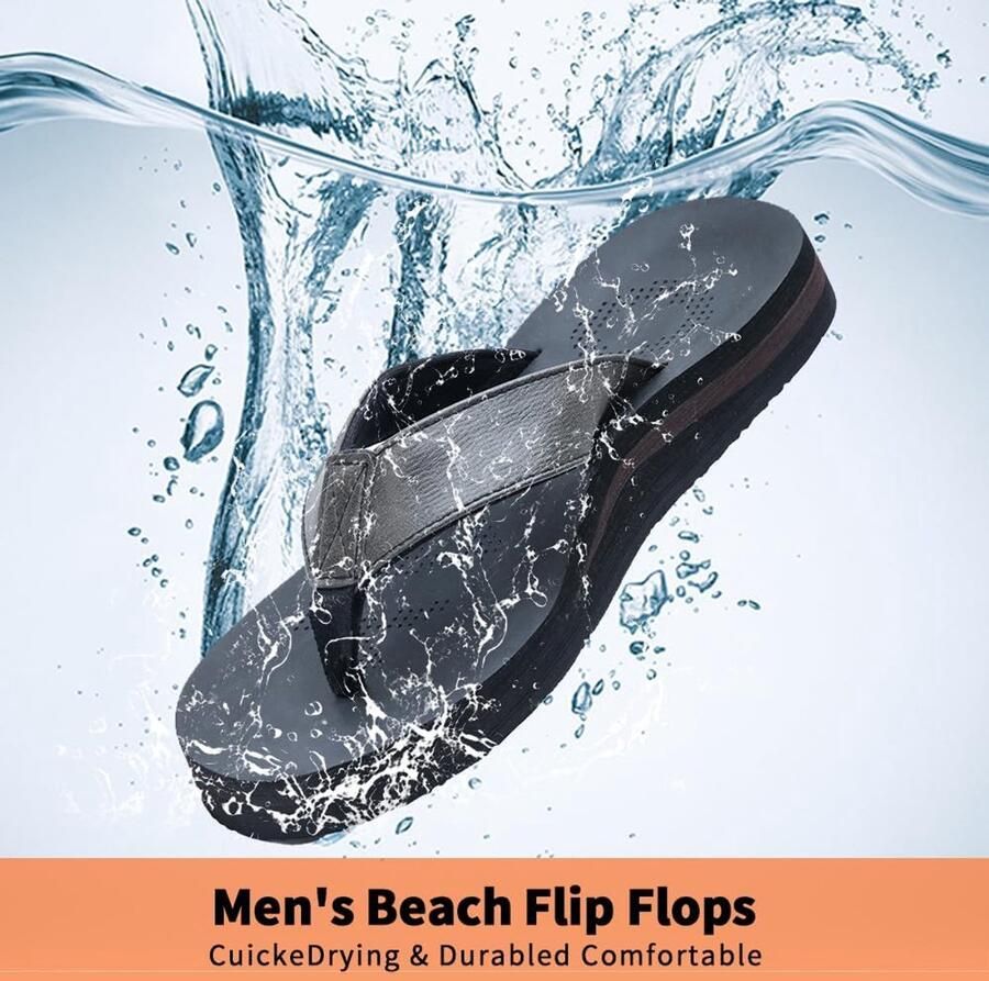 Heren slippers comfortabele strandsandalen ondersteunende flip flops ideaal voor de zomer ShopVlot