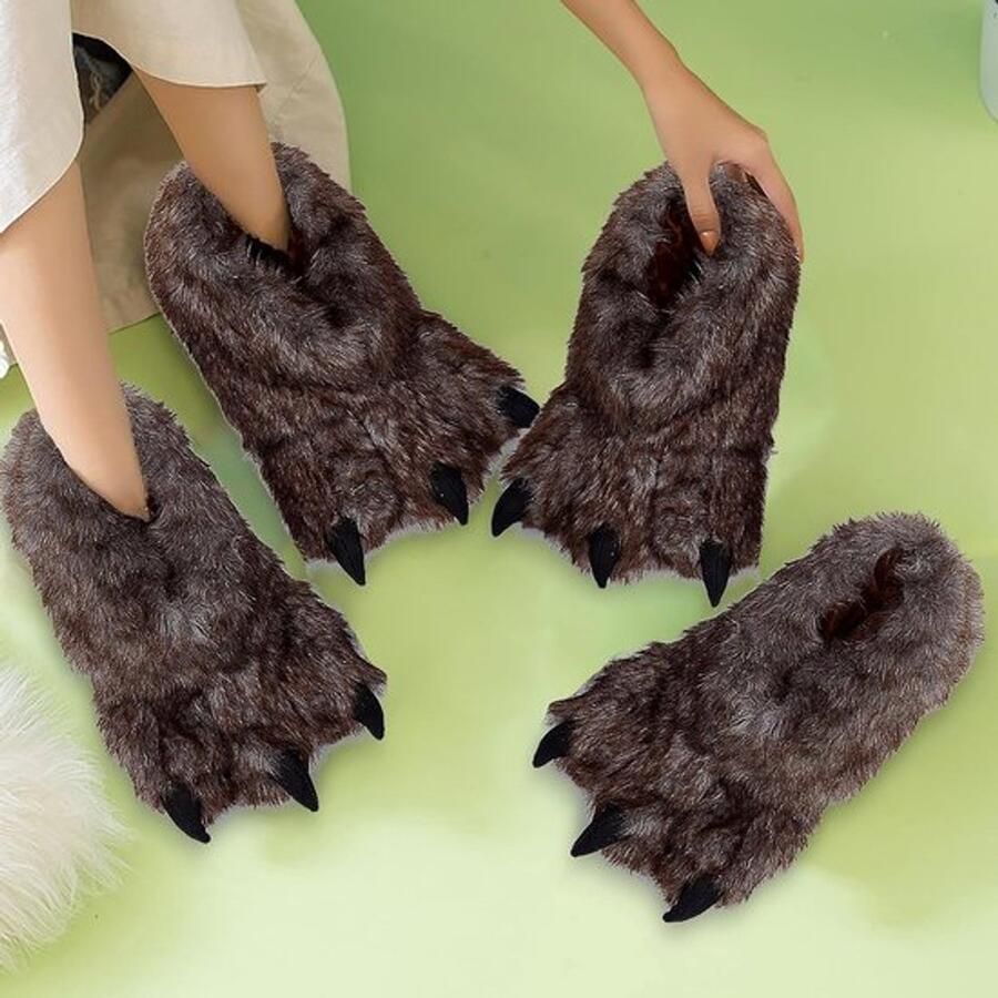 Fluffy Dierenpoot Slippers voor Cosplay Warme en Comfortabele Slippers met Antislip Zool voor Binnen en Buiten