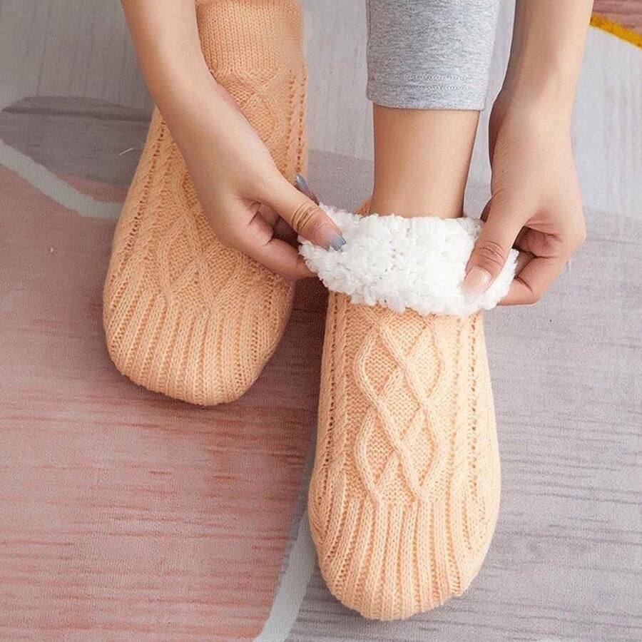 Fluffy en Warme Slippersokken voor en Antislip Fleece Gevoerde Sokken voor Thuis Ideaal als Kerstkado en voor Comfortabele Winterdagen