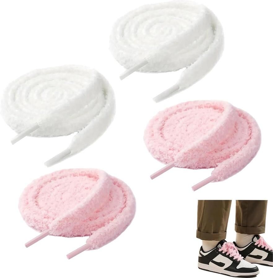 Fluffy Laces voor Sneakers Zacht en Duurzaam Verschillende Kleuren Perfect voor Sport en Casual Schoenen Verbeter Je Stijl
