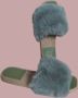 Givana Fluffy muiltjes- slippers groen - Thumbnail 1