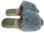Givana Fluffy muiltjes- slippers groen - Thumbnail 2