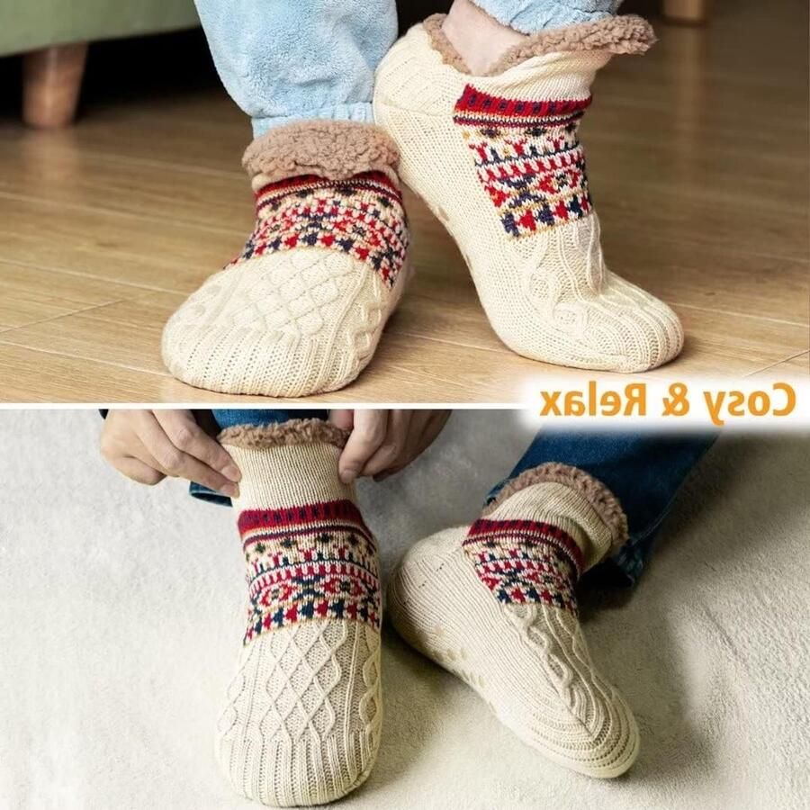 Fluffy Slipper Socks voor en met Antislip Grip Warme Fleece Voering en Comfortabel Design