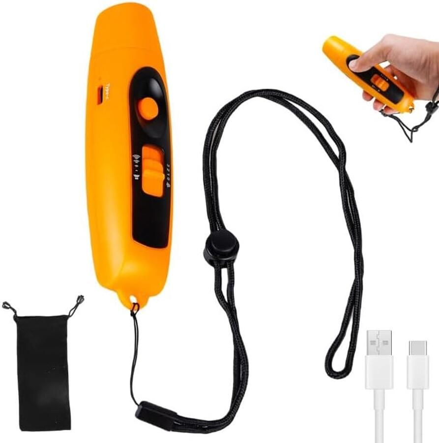Fluitje elektronisch handfluitje met 3 tonen en 2 led-lichtmodi handbediend sportfluitje hoogfrequent fluitje outdoor signaalfluit voor trainers scheidsrechters sport survival