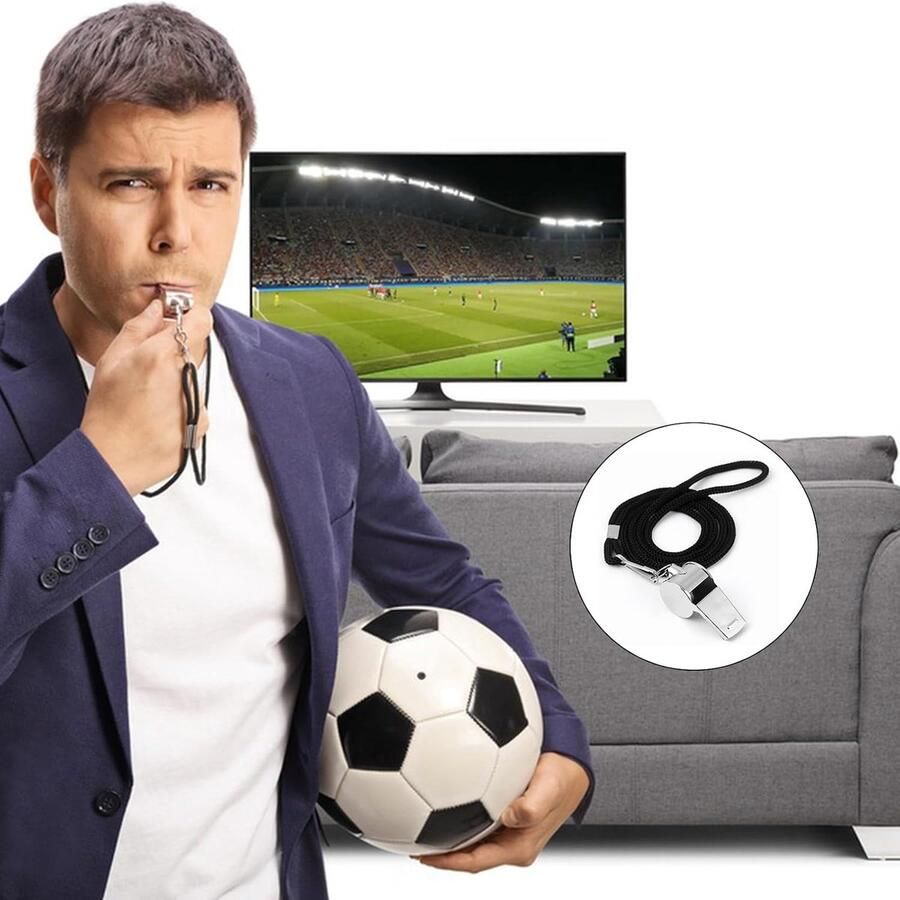 Fluitjes 2 stuks roestvrijstalen sportfluitjes sportlessen handknijpen fluitje voor scheidsrechters sportleraar hondtrainer trainer accessoires voetbal