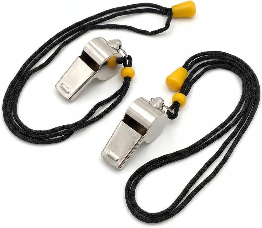 Fluitjes met nekkoord signaalfluitje luid 120 dB scheidsrechter fluitje trillerfluit sportlessen fluitje voor trainer en noodgevallen