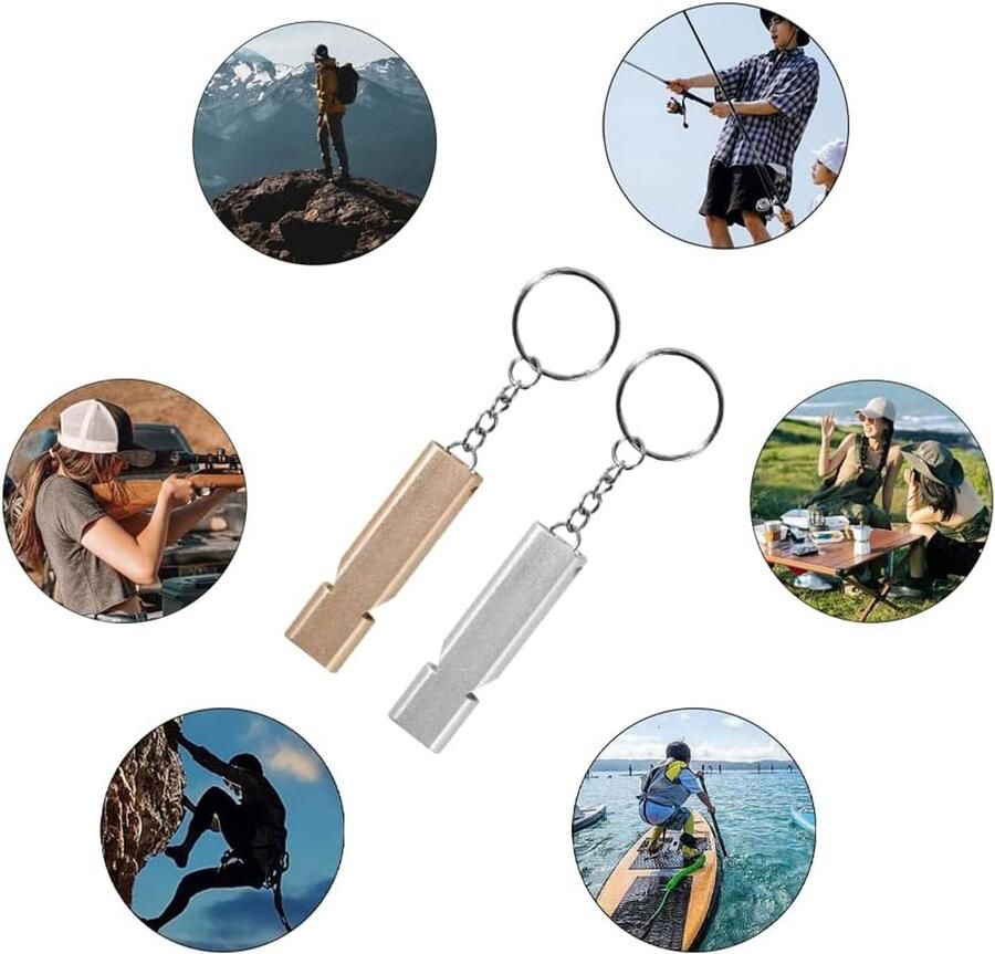 Fluitjes Metalen Noodfluitje Fluitje met Sleutelhanger Voor School Gym Outdoor Kamperen Wandelen Jagen Klimmen