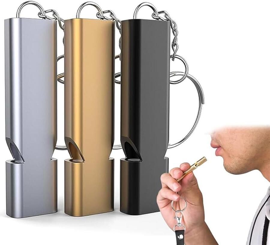 Fluitjes SOS metalen fluitje scheidsrechter berg van metaal (goud zwart zilver)