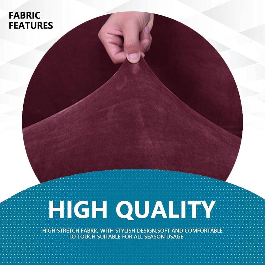 Fluwelen Bankhoes 1 Zit Universele Stretch Bankhoezen Met Armleuningen Elastische Soft Sofahoes Voor Woonkamer Krasbestendig Sofa Meubelhoes Voor Honden Kat Huisdier Bourgondië