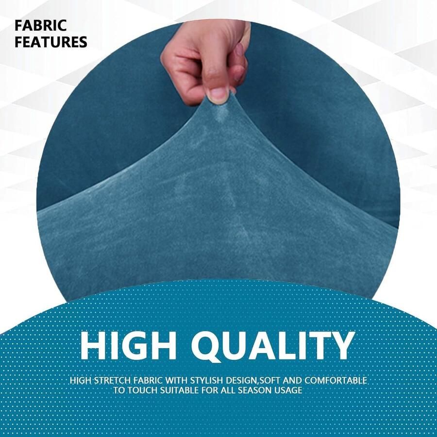 Fluwelen Bankhoes 3 Zits Universele Stretch Bankhoezen Met Armleuningen Elastische Soft Sofahoes Voor Woonkamer Krasbestendig Sofa Meubelhoes Voor Honden Kat Huisdier Pauwblauw