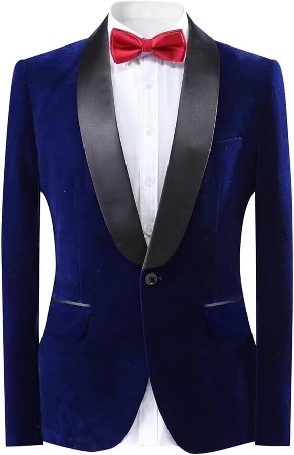 Fluwelen blazer voor heren sjaalkraag slim fit pak met 1 knoop bruiloft formele jurk jassen