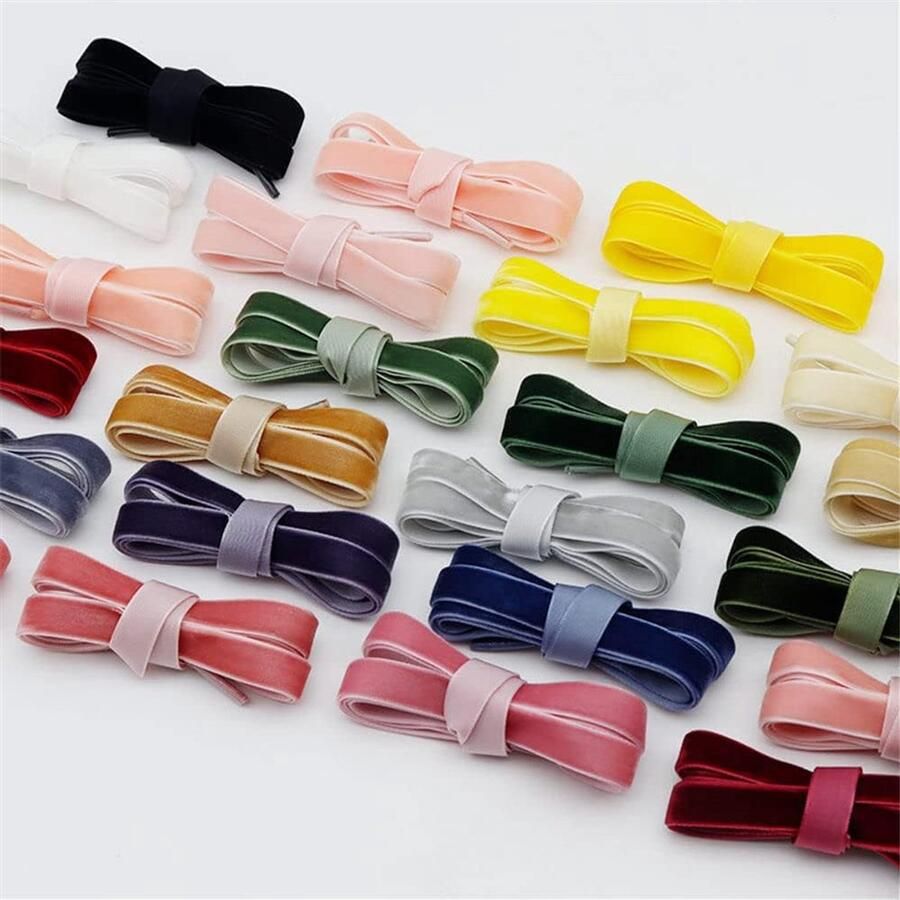 Fluwelen platte veters breed model voor wandelschoenen en sneakers