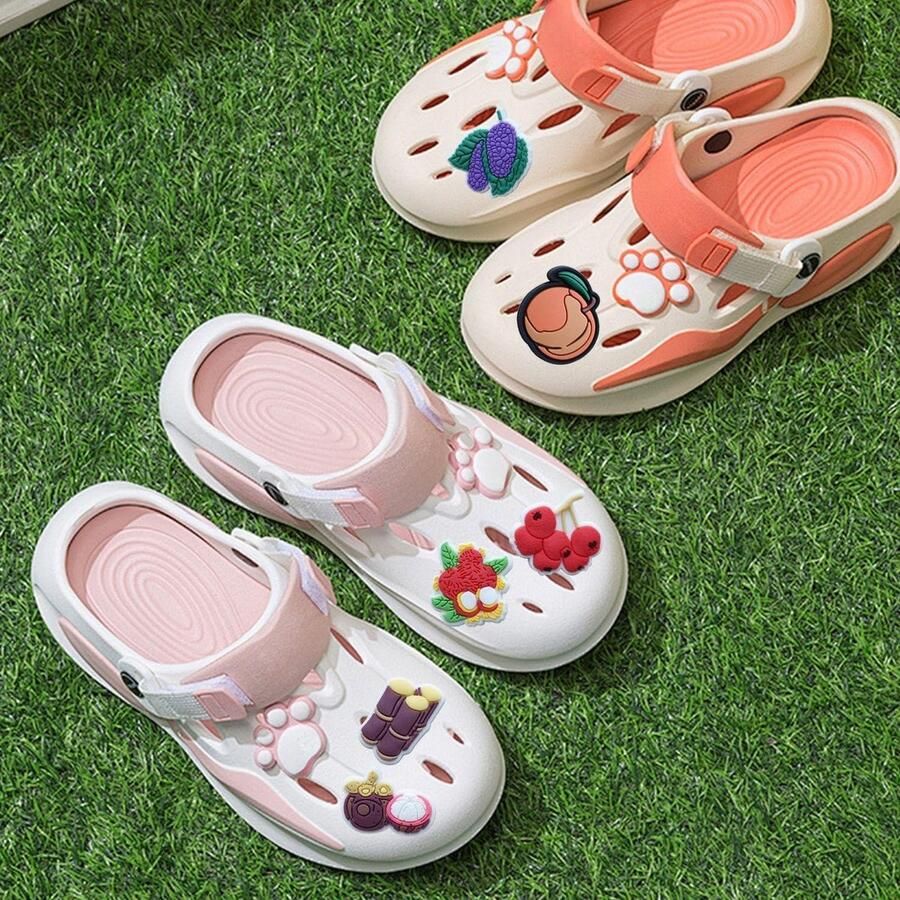 Fruit-themaschoendecoraties set van 27 stuks voor kinderschoenen Creëer grappige schoenaccessoires DIY schoendecoraties in kleuren Eén